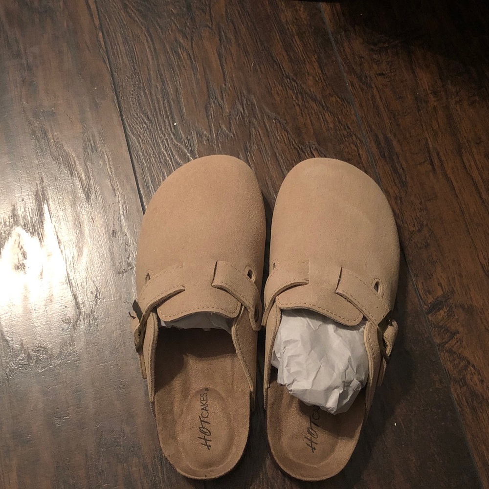 Tan Suede Clogs